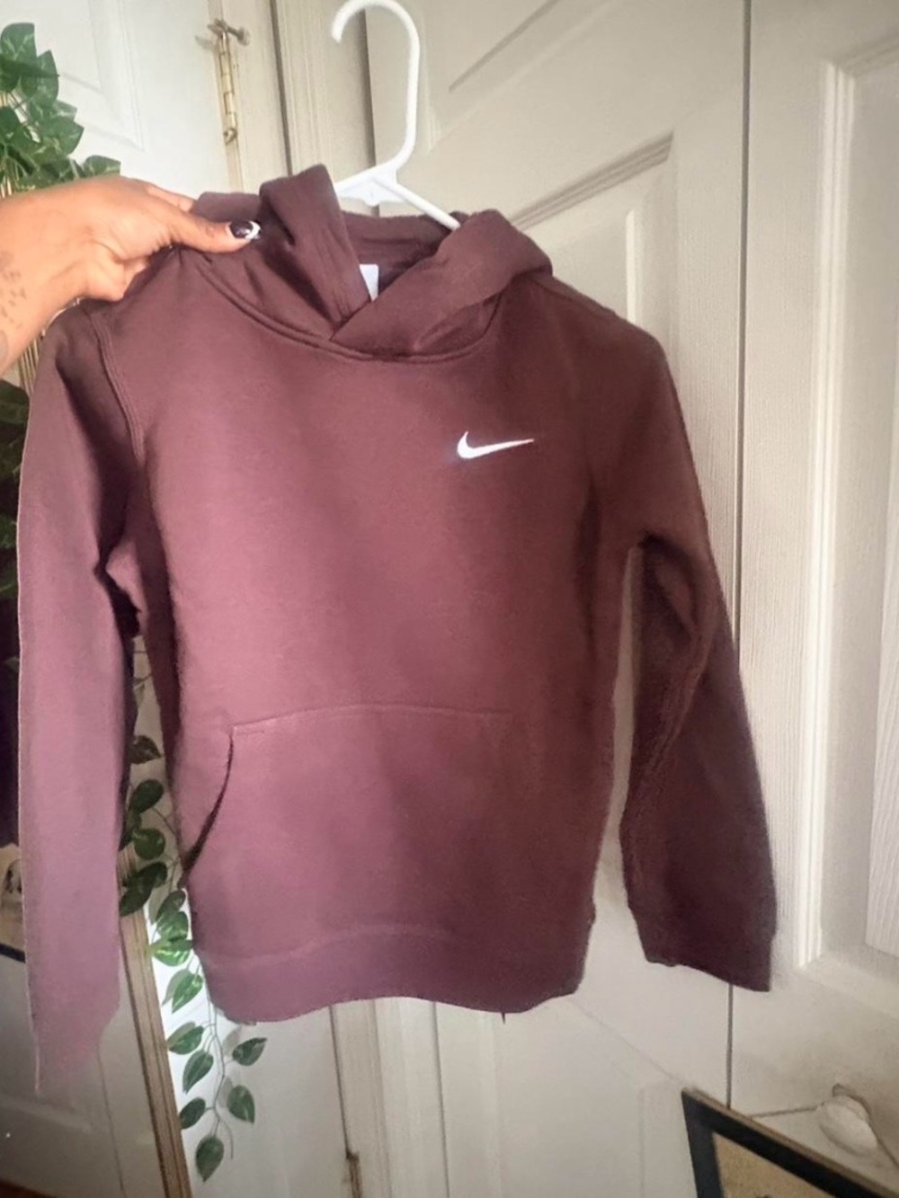 Nike Chocolate Brown Hoodie with White Swoosh